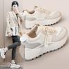 Bn003 New  Spring and Summer Casual Women's Shoes Thick Bottom Height Increasing Breathable Sneaker Stitching Round Toe Street Shooting Fashion
