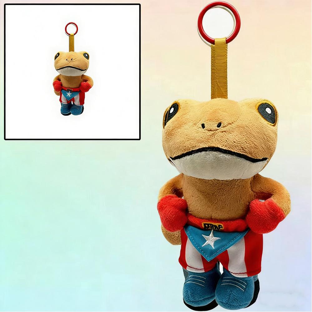 CutePuerto Rican Singer Bad Bunny Frog Plush Keychain Stuffed Doll Backpack Pendant Kids Toy Cute Toy Festival Birthday Gift