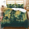 Forest Duvet Cover Set Tree Pattern Cool Colors King Queen Size Polyester Comforter Cover for Kids Boys Girls Teens Bedding Set