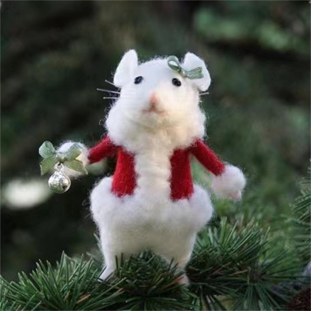 С тыквой Хэллоуин мышь ручной работы рождественский орнамент мышь прекрасный узор шерстяной войлочный мышь