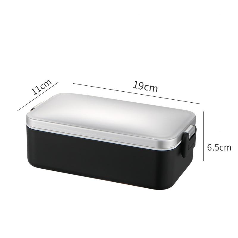 Stainless Steel Double Layer Lunch Box with Compartments Sealed Insulated Bento Food Storage Boxes Container Kitchen Tableware