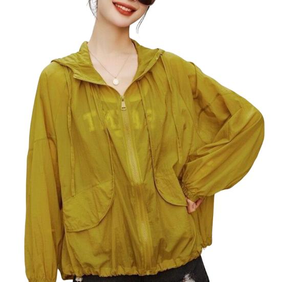 Женская солнцезащитная одежда, летнее пальто с капюшоном и длинными рукавами, с карманами, солнцезащитная одежда