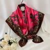 Women Fashion Square Vintage Print Satin Neckerchief Sun-Proof Scarf Scarves Shawl High Quality 1PC 90*90cm
