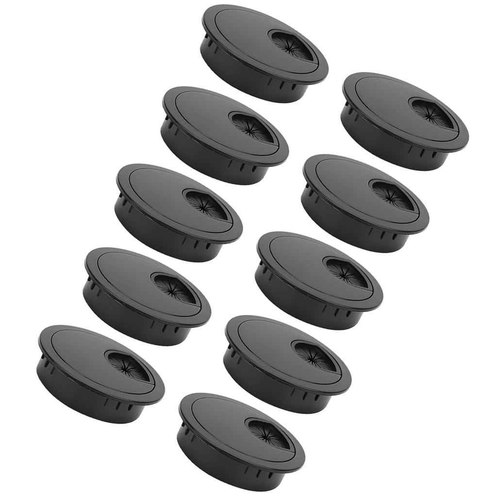 10 шт., люверсы для проводов, ярко-черные, настольный органайзер для отверстий для проводов из АБС-пластика 60 мм