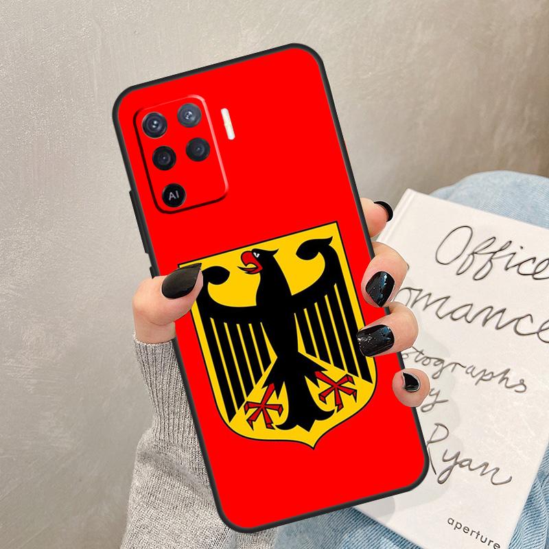 Чехол-эмблема с флагом Германии для Oppo A78 A98 A18 A38 A58 A60 A80 A40 A77 A57 A17 A74 A54 A94 A96 A76 A16 A15 A5 Pro