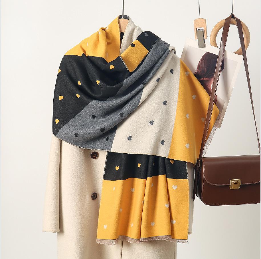 Feifei Imitation Cashmere Versatile Air Conditioner Shawl Shawl Shawl Silk Scarf Long Scarf Camellia