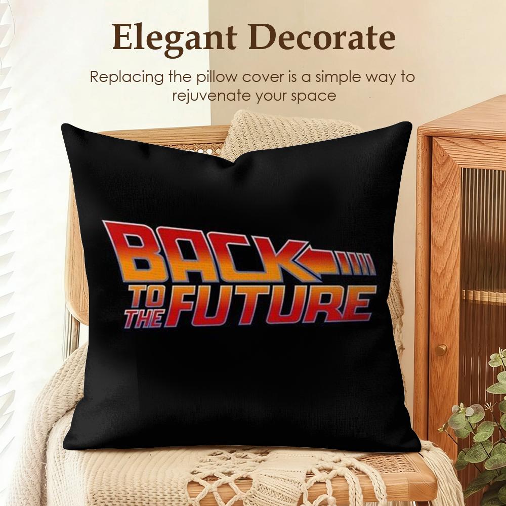 Movie BBack To The Future Cushion Cover Natural Linen Organic Fabric DoubleSided Printing Sofa Home Decor Gift Pillow Case