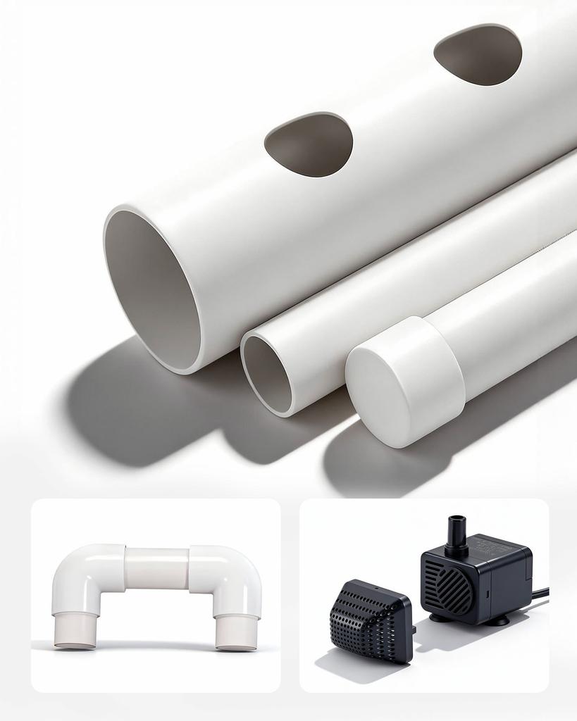 VEVOR Hydroponics Growing System Kit, 3-Tier 108 Sites UPVC Pipe Hydroponic Grow Kit with Timed Irrigation, Thickened Hydroponic Pipes