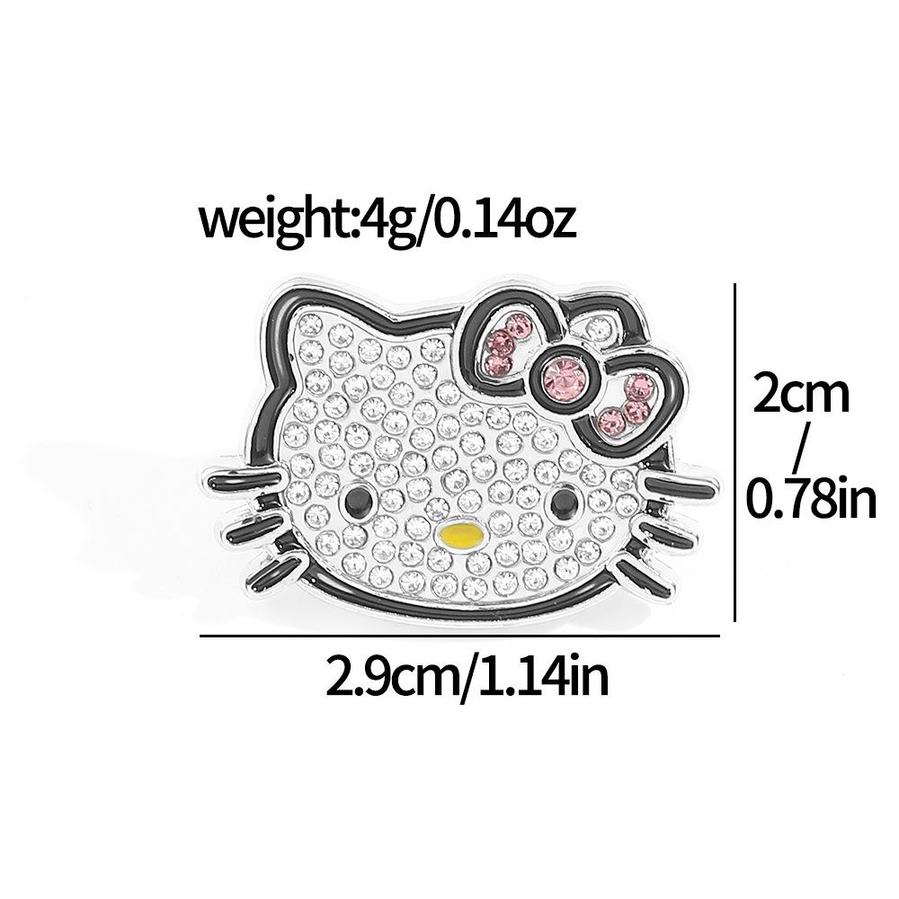 Японская милая KT кошка брошь Sanrio милый кот металлический значок аксессуары блестящий стразы булавка