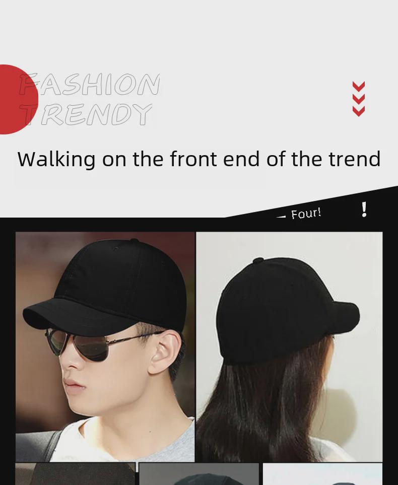 Мужская бейсболка большого размера с герметичным жестким верхом и короткими полями — модная, двусторонняя, в стиле «утконос» для пар