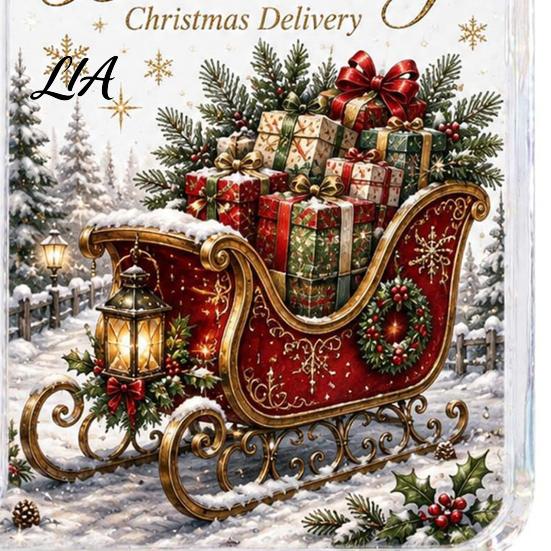 Retro Christmas Tree Hanging Decor Cash Holder Pendant, Money Decoration, Transparent Acrylic Holiday Gift Pendant Ornament with Card Slot for Festive