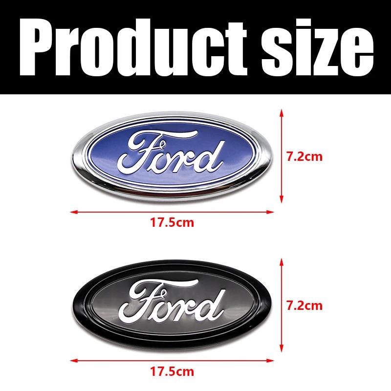 New 2026 Car Sticker 1Pc 17.5cm Car Front Rear Emblem Badge Trunk Hood Decal Sticker For Ford Edge Escape Fiesta Transit Ranger