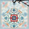 10 Inch Bohemian Wind Chime with Vibrant Floral Geometric Design Durable Metal Outdoor Decor Rotating Hook Perfect for