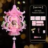 Handmade Chinese Traditional Lantern Kit Handcrafted Handheld 3D Hollow Chinese Palace Lantern with Lotus Tassel for Spring Festival Decoration