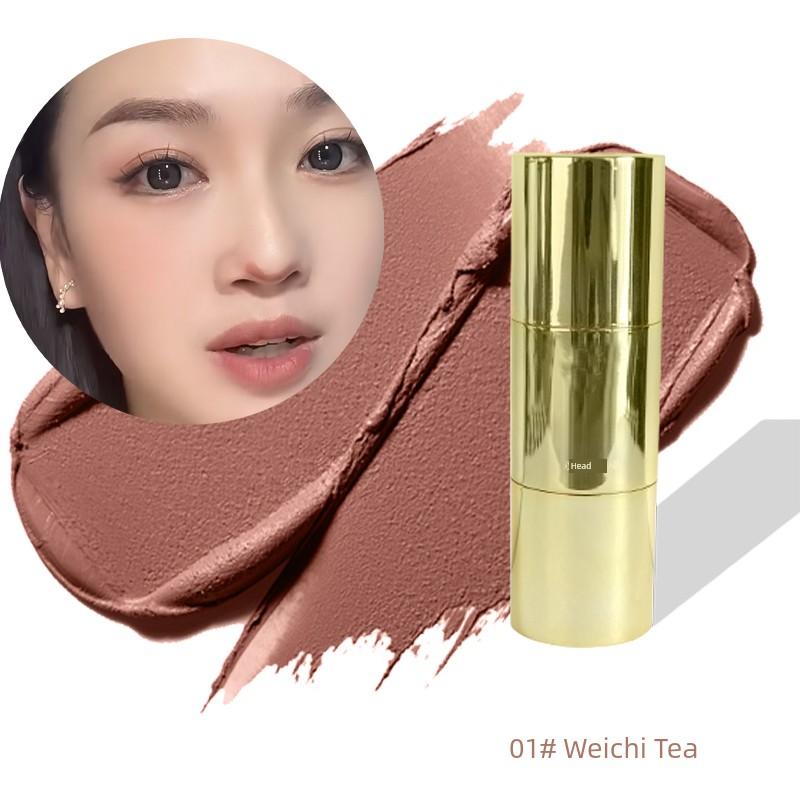 Bean Bag Double-Headed Blush Stick Red Female Paste Brightening Expansion Color Nude Makeup Nature Eye Shadow Lipstick Rouge Multifunctional