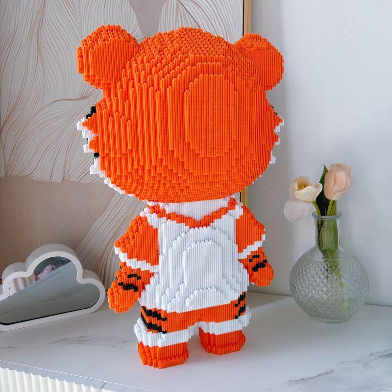 Совместимый с кубиками LEGO, соединенный мелкими деталями, баскетбол, тигр и детская игрушка мультяшный тигр пазл