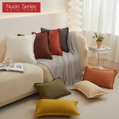 1 шт. серия Nuan, однотонный хлопковый чехол для подушки, наволочки для дивана-кровати, украшение для гостиной, спальни