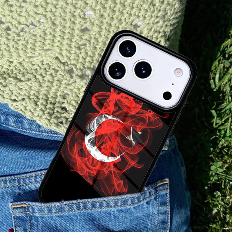 Чехол для телефона с флагом Ататюрка Турции Для iPhone 17 AIR 16 Pro Max 15 14 Pro 11 12 13 Ударопрочный силиконовый чехол