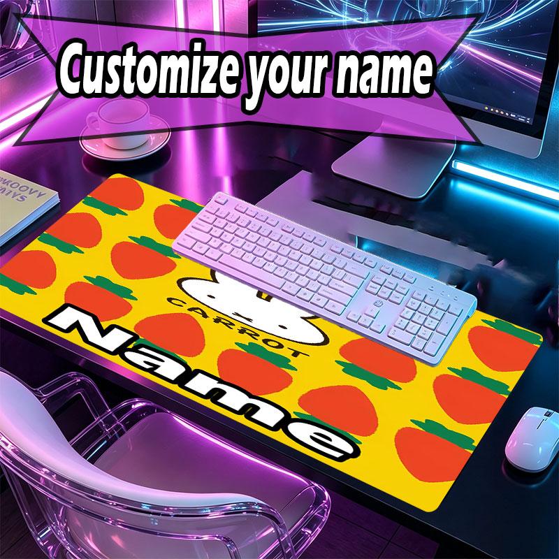 Custom Name Personalized Miffy Pattern Mousepad, Laptop PC Desk Mat, Decorative Desk Mat for Home Keyboard Pad Gift