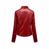 Cross-border European and American style slim-fit short PU leather jacket women's locomotive jacket stand-up collar zipper fashion versatile spring a