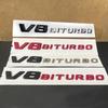 1pc V8 Biturbo Emblem, Luggage Motorcycle Sticker - Suitable for 14-16 Mercedes Leaf Panel, Side Badge, Rear Badge