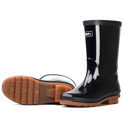 Женские дождевые ботинки и женские дождевые ботинки средней высоты на низком каблуке, подошва из говяжьей кожи, водонепроницаемые, нескользящие и износостойкие, рабочие, для защиты труда, дождевые