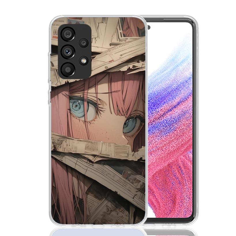 Аниме Милые Глаза Девушки Чехол для Телефона Для Samsung Galaxy A52 A32 A22 A12 A02S A50S A30S A51 A31 AA71 Note 20 Ultra 10 S10 Plus Galax