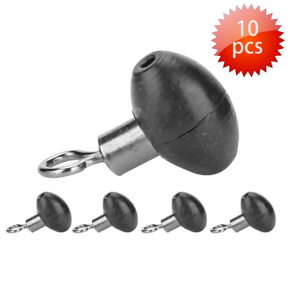 10pcs/pack Fishing Tackle Running Slider Bead Swivel Pulley Line Rig Black