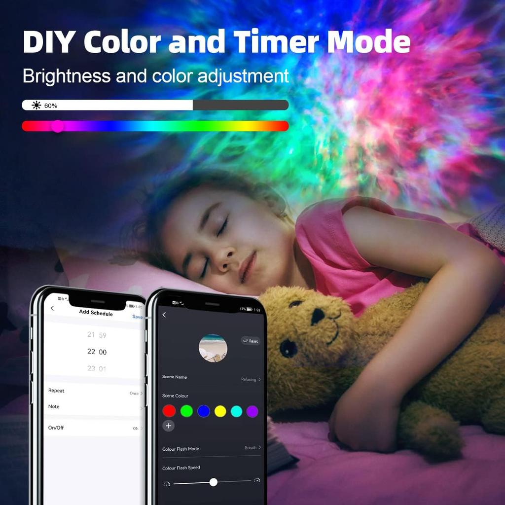 Звездный проектор, проектор Galaxy для спальни, интеллектуальное приложение и лампа Galaxy с голосовым управлением, совместимость с Alexa и Google Home