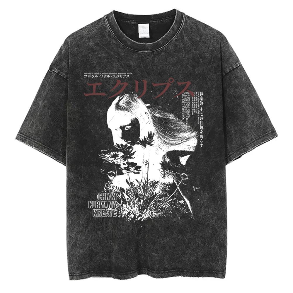 Hattori Hanzo RED Swords and Sushi Kill Bill Okinawa Japan Tarantino Vintage Washed T Shirts Men Women Casual Retro Streetwear