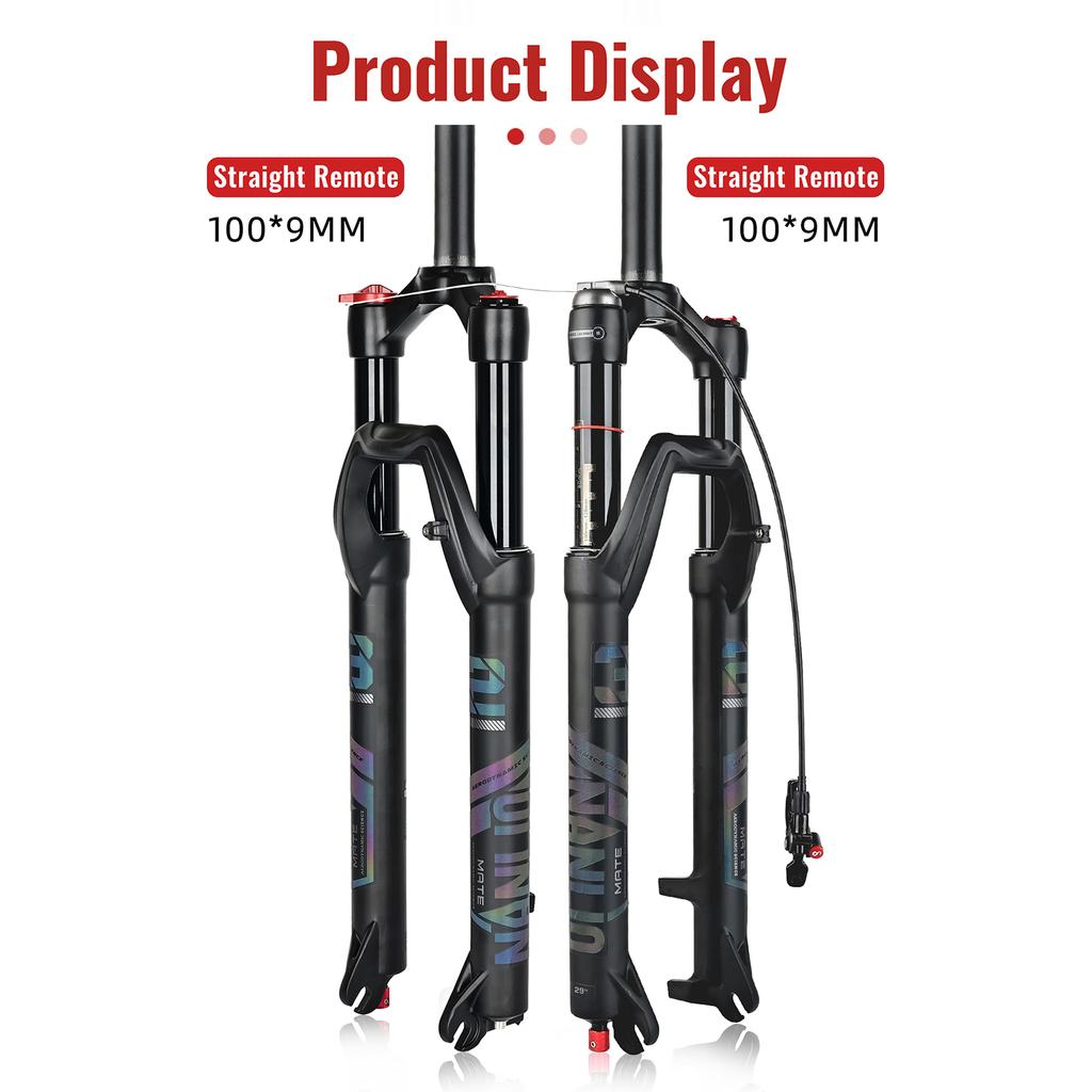 Вилки подвески велосипеда с прямой трубкой, вилка для горного велосипеда с регулировкой отскока воздушной вилки MTB 29 дюймов