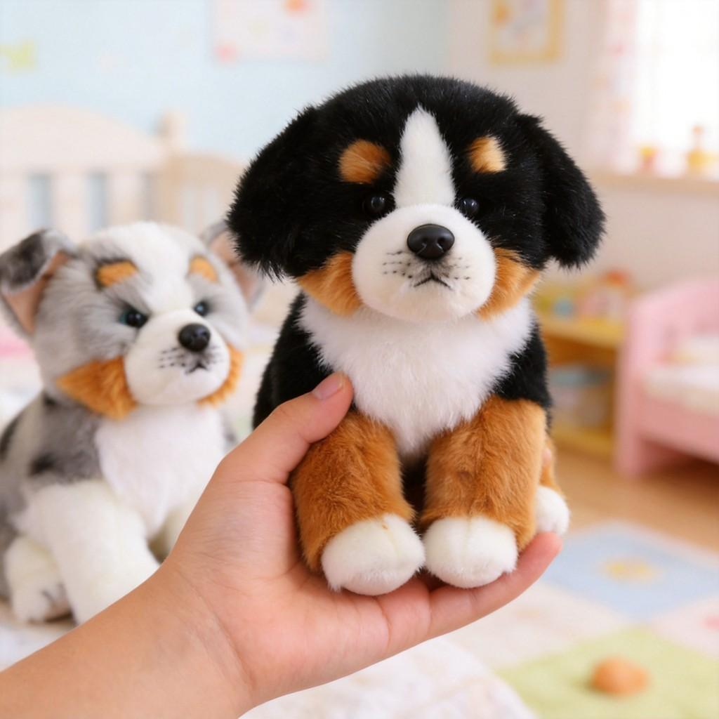 Animal Plushie Doberman Dog Soft Decor For Home And Office Use