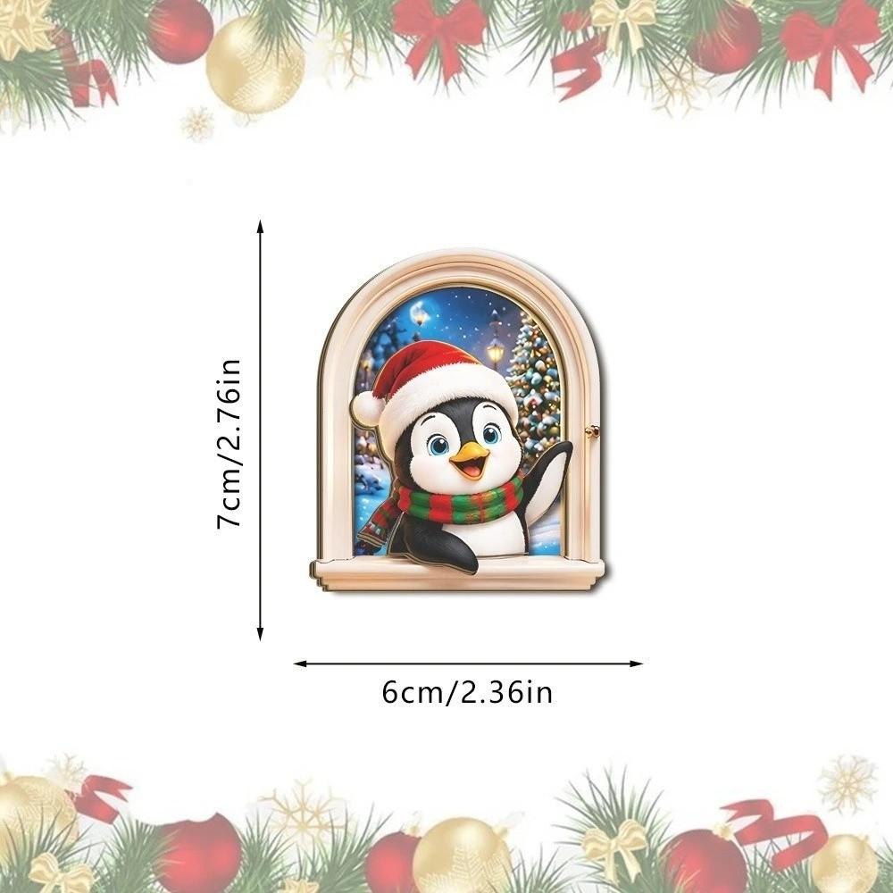 Magnetic Window Frame Refrigerator Sticker Wooden Christmas Fridge Magnet Kitchen Decor