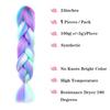 24Inch Synthetic Long Braid Hair Extension Jumbo Hair Ombre Multiple Rainbow Color Mixing Crochet Hair for Women