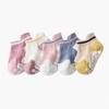 5 пар/набор Милые детские носки с приклеенной нескользящей подошвой, низкие носки для младенцев, цветные носки для детей, для девочек и мальчиков