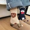 Female Spring and Autumn Lovely Cartoon Cookie Cheese Student In Tube Cotton Socks
