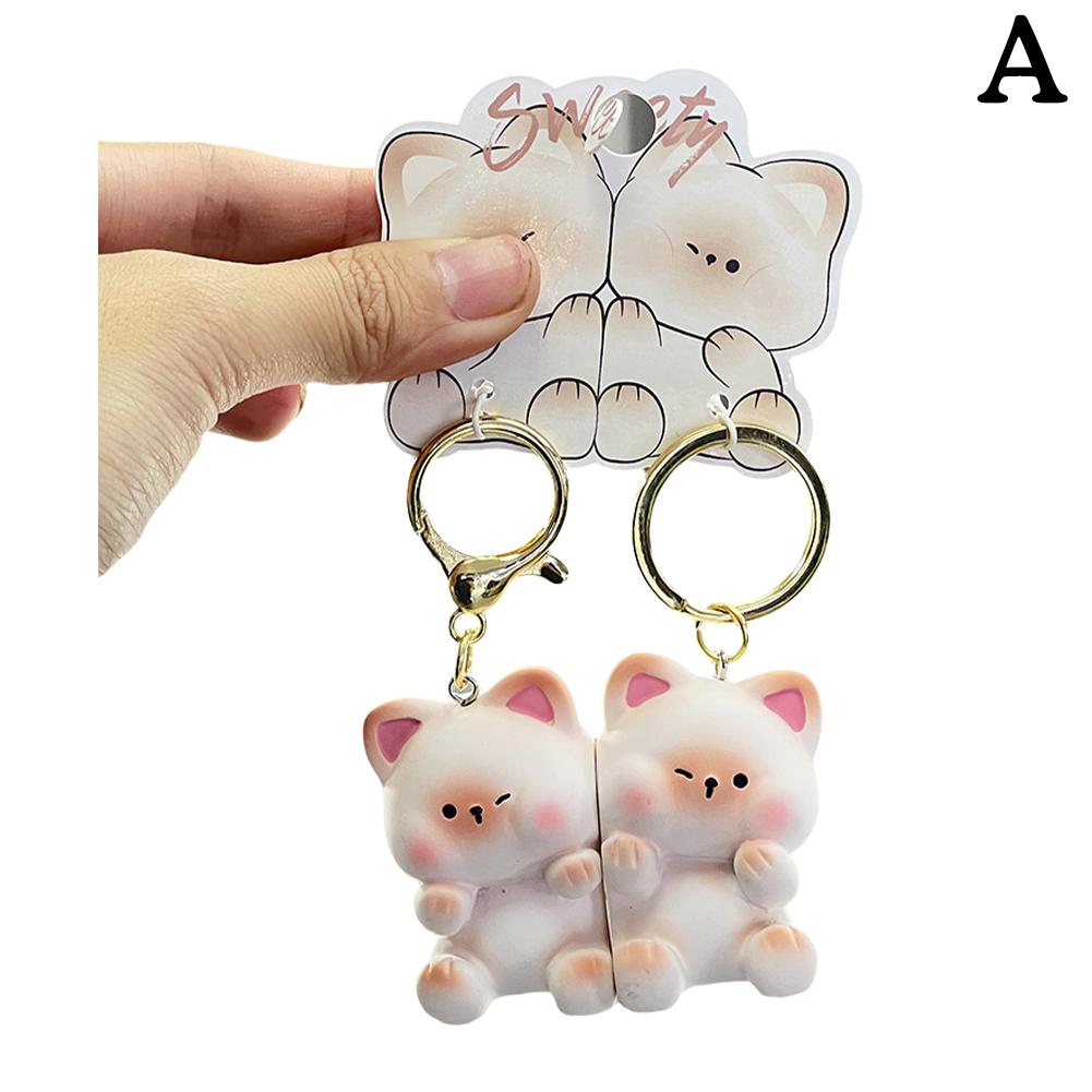Милый мультяшный брелок для ключей, пара влюбленных, парный брелок, брелок, милый кулон на День святого Валентина, подарок Je O5V0