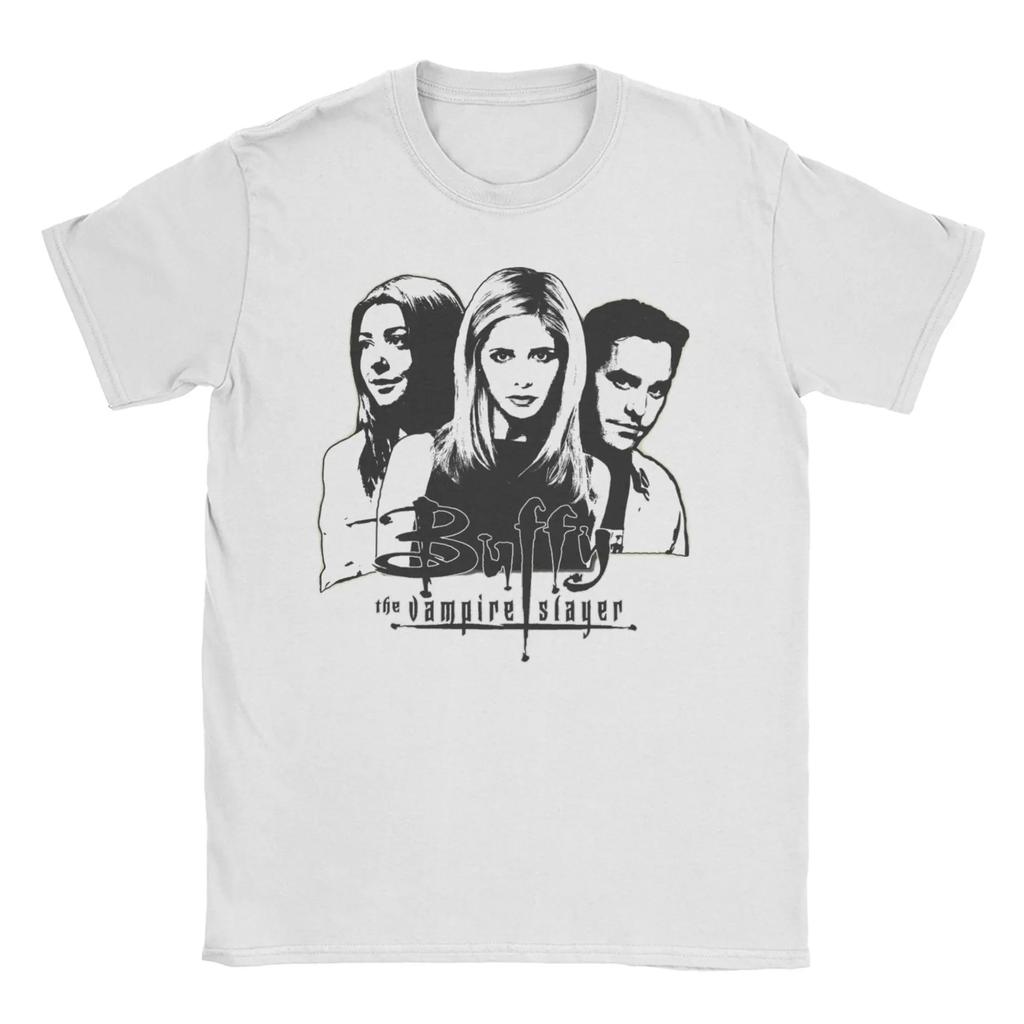 Unisex Womens TShirt Buffy Vampire Metal Mashup Slayer Band Pure Cotton Tee Shirt Short Sleeve T Shirts O Neck Clothes Plus Size