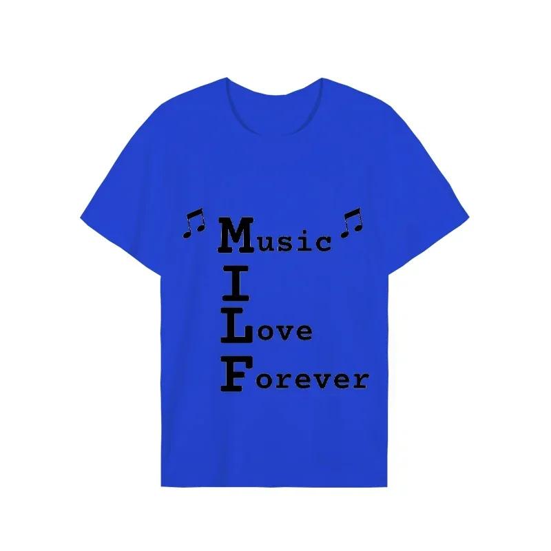 2023 Мужская футболка MILF Music I Love Forever с коротким рукавом Мужская свободная футболка Мужская лучшая брендовая новая мужская футболка с коротким рукавом