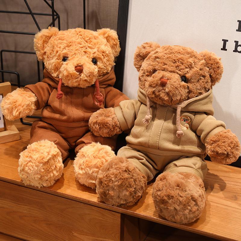 Высококачественная американская плюшевая кукла-медведь, мягкая игрушка, плюшевый мишка с одеждой, набивная игрушка, подарок для детей, влюбленных на День святого Валентина, на день рождения