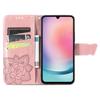 For Samsung Galaxy A25 5G (Global) (161.0 X 76.5 X 8.3mm) PU Leather Wallet Phone Case Flower Butterfly Pattern
