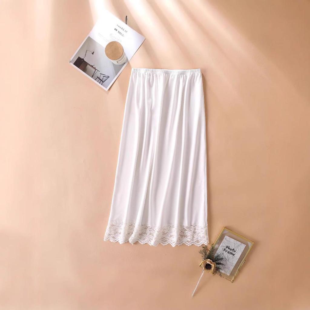 Европейская и американская юбка-трапеция из непрозрачного кружева с подкладкой средней длины