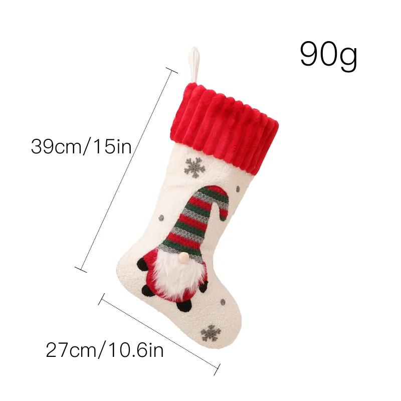 Christmas Stocking Sack Xmas Gift Candy Bag Christmas Decorations for Home Navidad Sock Christmas Tree Decor New Year 2024