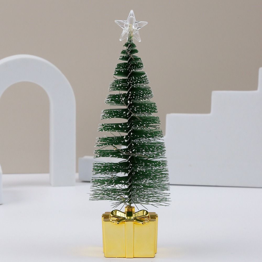 4pcs LED Colorful Xmas Tree Mini Christmas Home Decoration Toy Luminous Christmas Tree  Gift