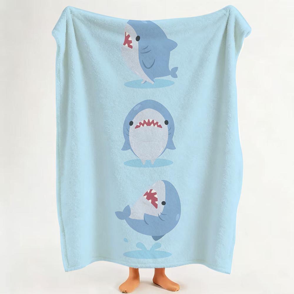 toy S Shark S Stuffed A Animal Throw Flannel Throw Blanket Suitable for Sofa Living Room Bedroom