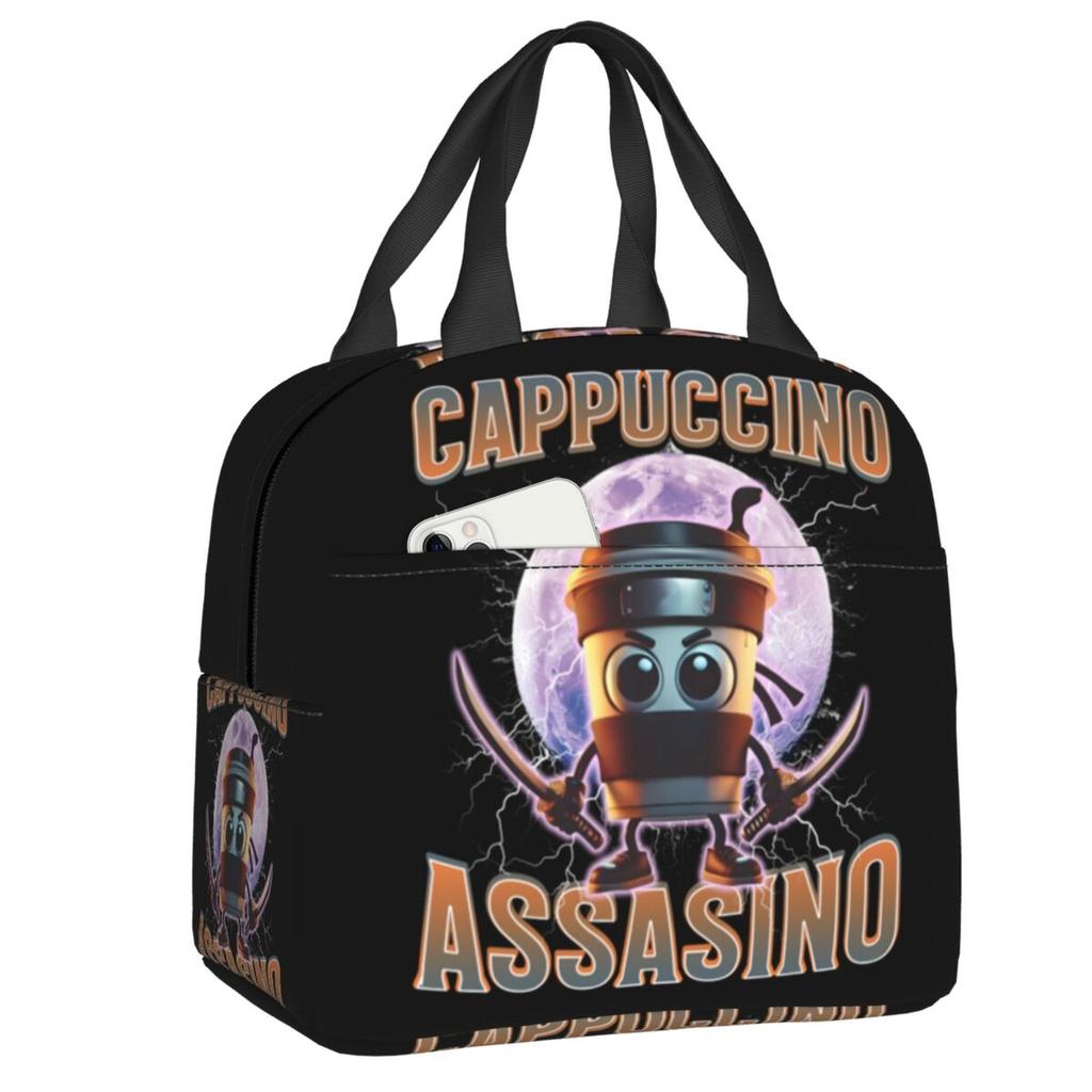 Custom Ballerina Capuchina Italian Brainrot Tung Tung Tung Sahur Lunch Bag Women Thermal Cooler Insulated Lunch Box for Student