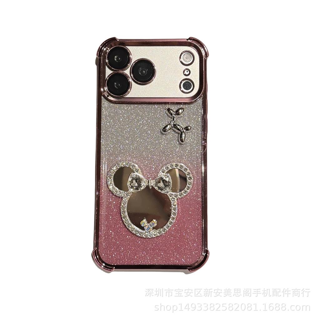 Mickey Makeup Mirror Case for Apple 17 Pro Max/16/13