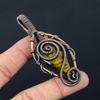 Tiger Eye Gemstone Pure Copper Wire Wrapped Handmade Pendant Jewelry For Her