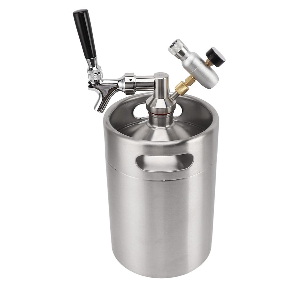 Мини-пивная бочка под давлением из нержавеющей стали 5 л с дозатором 60 фунтов на кв. дюйм, выпускной клапан, кофейный бочонок