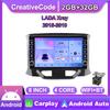 Автомобильное стерео радио на базе Android 2 Din для LADA Xray 2015-2019 с кнопочной ручкой, GPS-навигацией, мультимедийным видеоплеером Carplay, 2 + 32 ГБ